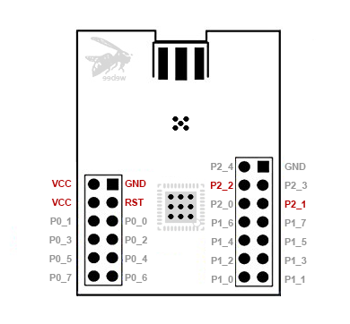 Webee CC2530 + CC2591 pin layout